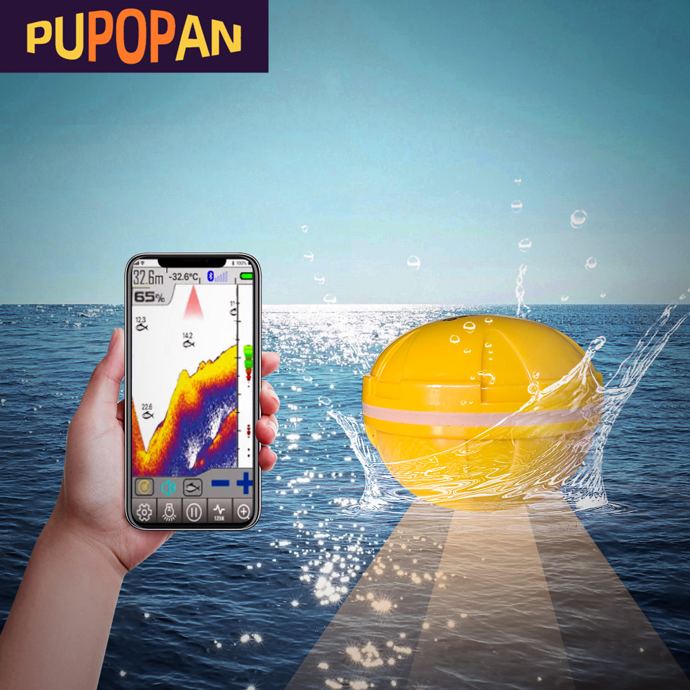Fish Finder Transducer - PUPOPAN 100 M Yepyeni Akıllı Telefon